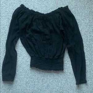 Elan black off the should top